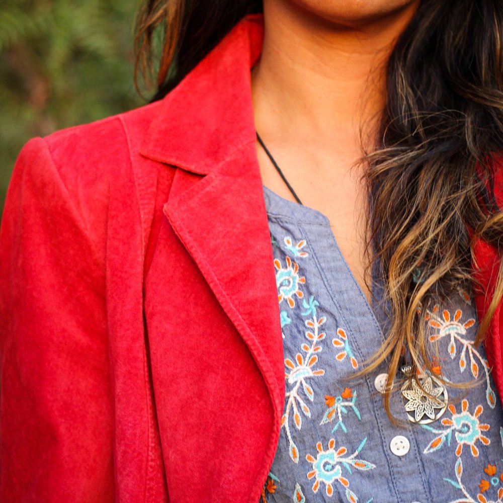 Red Suede Jacket - Picture 3 of 3